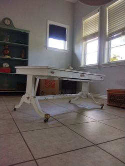 1950s Rolling card table,painted and distressed