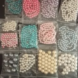 4 Lots Of Vintage Lee Words Beads 10, 8,7,6,5,4mm