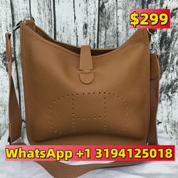 Hermes Gold Taurillon Clemence Leather Evelyne III GM Bag