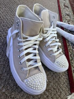 Converse Chucks High Top Cream Rhinestone