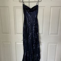 Navy Sequins Prom Dress Lucy In The Sky