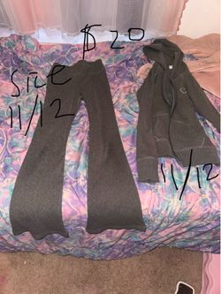 Kids size 11/12 gray Abercrombie jacket and pants set