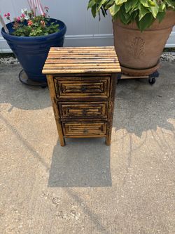 Bamboo 3 Drawer Small Table
