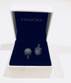 Authentic Pandora Earrings Vintage Moonstone & Free Gift Box