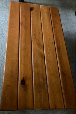 Pine plank with wrought iron, coffee and end table set