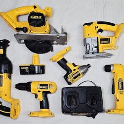 DeWalt 18V Cordless Tool Lot – Drill, Circular Saw, Jigsaw, Sawzall & More (