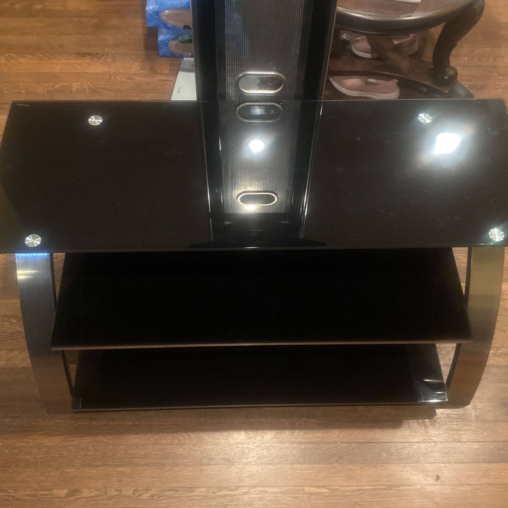 Black Glass TV Stand