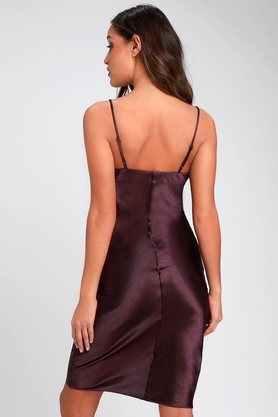 dark purple slip dress