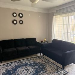 Lifestyle Solutions Taryn Curved Arms Sofas, Black Fabric