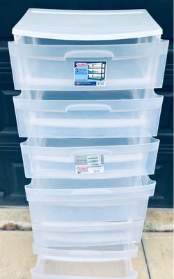 CUSTOM BUILT CONCEPT PIECE ONE OFF STERILITE TOWER COMBINING TWO Sterilite Wide Drawer Towers- A PAIR (2) Sterilite Wide 3-Drawer & 5 Drawer Carts Com