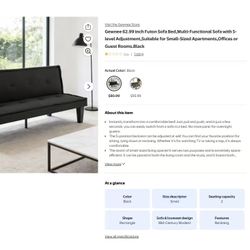 Brand New Futon Sofa Bed – Black | Pickup Only