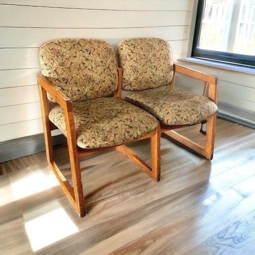$20 for Wood Frame Floral Loveseat Couch
