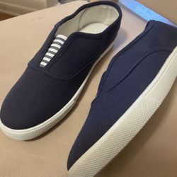 NEW SLIP ON SIZE -7-  NAVY BLUE SUMMER SNEAKERS