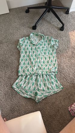 Green pajama set with monkeys!