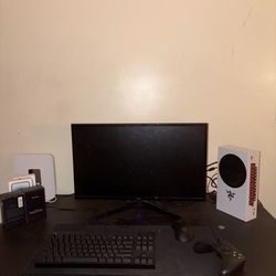 Xbox series S full setup desk monitor mouse keyboard mousepad Xbox (price negotiable)