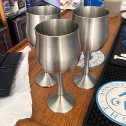 Vintage Pewter Goblets Only 3 Pieces