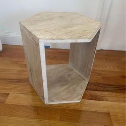 Hexagonal Wooden Side Table