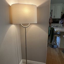 Threshold Modern Ring Floor Lamp – Elegant Linen Shade, Brushed Nickel