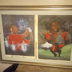 Limited Edition Tiger Wood Paintings Signed By The Artist  Only 2000 Were Printed Out