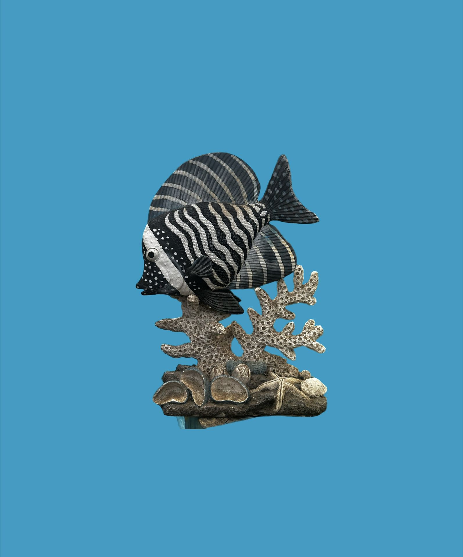 Vintage Resin FISH Stature or Aquarium Decor Large 10” x 7” x 3”