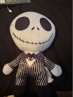 Jack Skellington plush from The Nightmare Before Christmas.