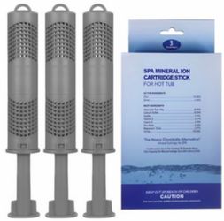 Hot Tub Silver Ion Mineral Cartridge for Hot Spring Spas (3 pack)