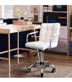 Black PU Leather Office Chair – Modern Adjustable Swivel Desk Chair