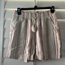 Stripped Linen Shorts