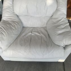 White Leather Couch 