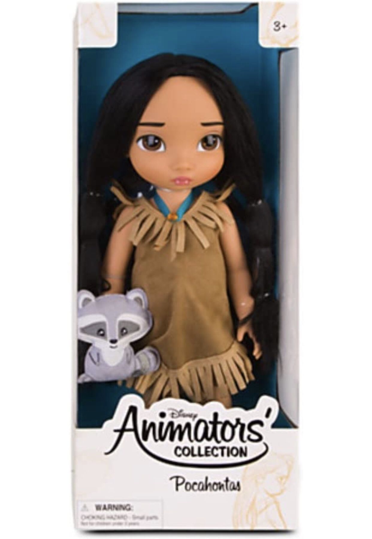 Disney Princess Animators' Collection Todller 16" Doll Pocahontas with Plush Friend Mekko