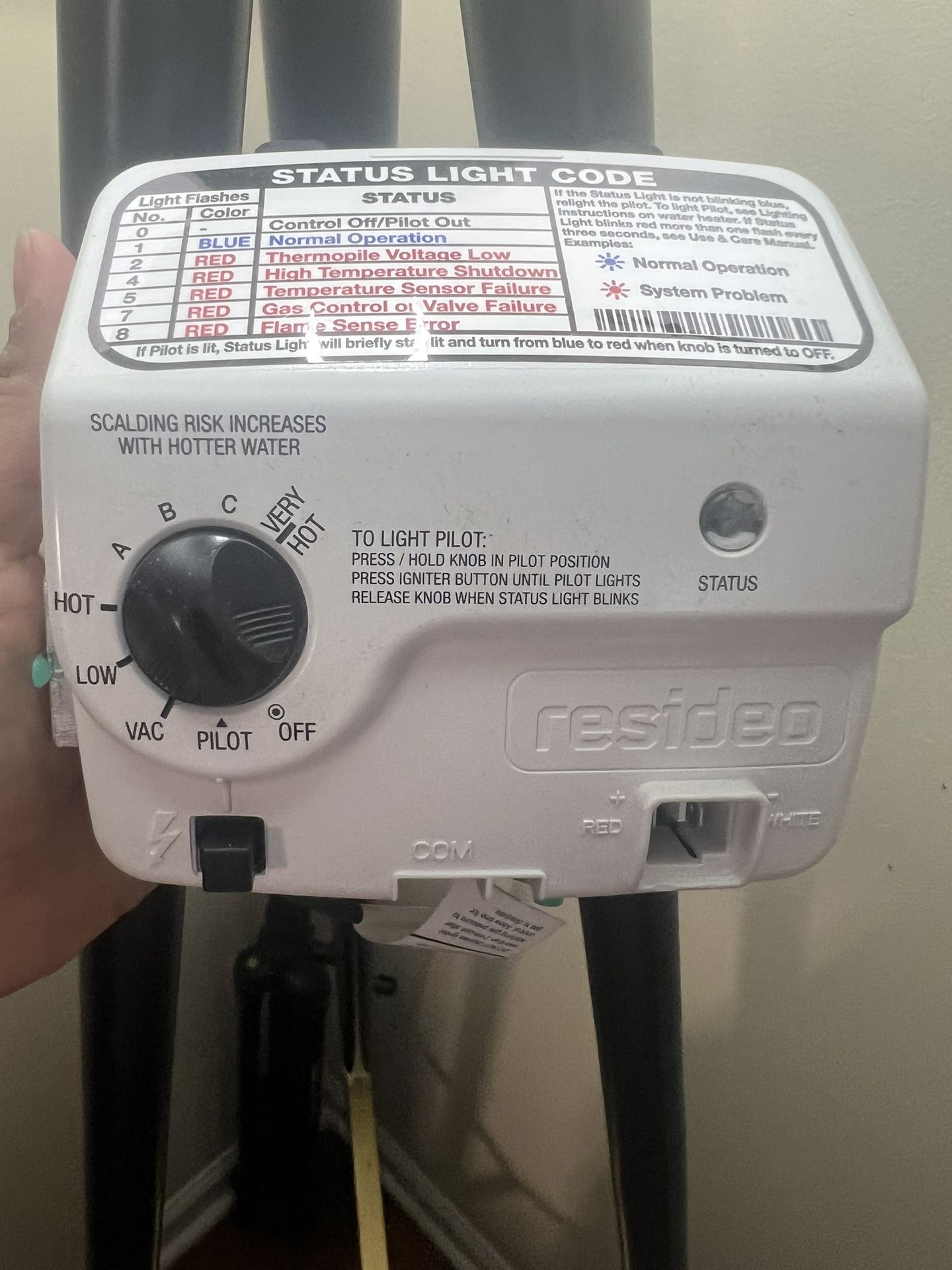 Residio Water Heater Gas Control Valve Part SP20832E