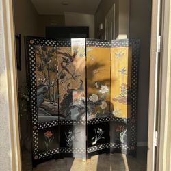 Vintage Chinese  Four-Panel Room Divider