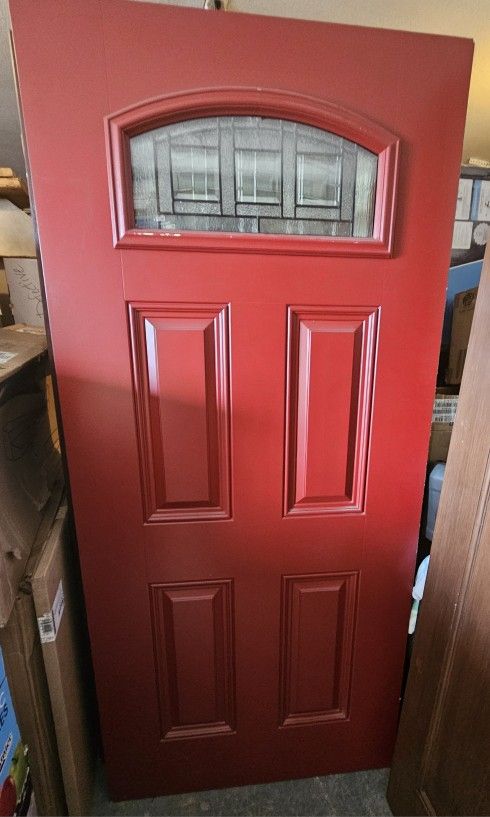 FRONT DOOR.....FIBERGLASS.....36" X 80".....NEW WITH SOME SCRATCHES....$ 400