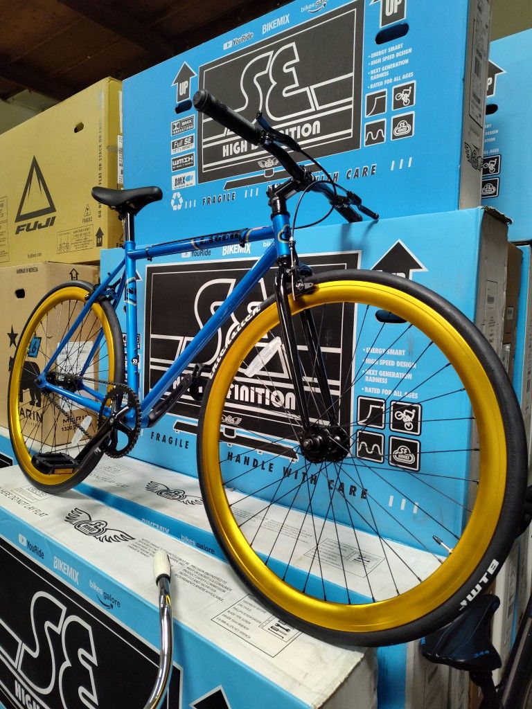 NEW LAST ONE 52CM SE LAGER BLUE GOLD SINGLE SPEED FIXED GEAR FIXIE