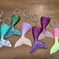 Glitter Mermaid Tail  Keychain