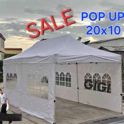 10'x20' Pop Up Canopy Outdoor Large Canopy Tent with Removable Sidewalls, Instant Canopy Camping Gazebo for Party BBQ Wedding Events.