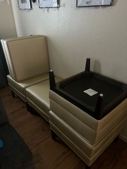 Cream Faux Leather Accent Chair