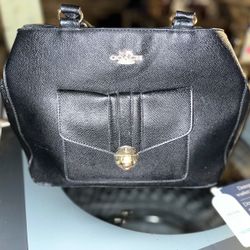 All Black Leather Coach Purse