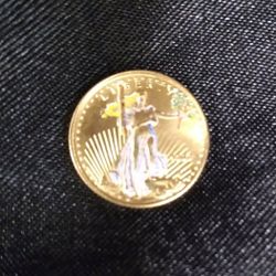 1999 Coloized 1/10 Gold American Eagle 