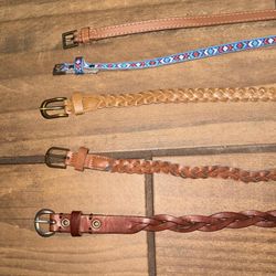 Set of Braided Leather & embroidered belts
