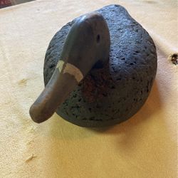 Cork duck decoy with wooden head