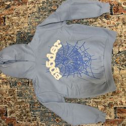 Blue Sp5der Hoodie, Size M
