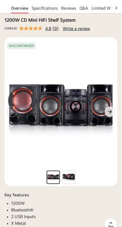 LG CM8(contact info removed)W CD Mini HiFi Shelf System