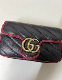 Gucci Marmont black and red chain bag