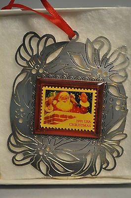 USPS Stamp Ornament - Contemporary - #8951 - Santa in Chimney - 1991