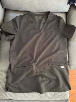 FIGS SCRUBS TOP BLACK SIZE SMALL