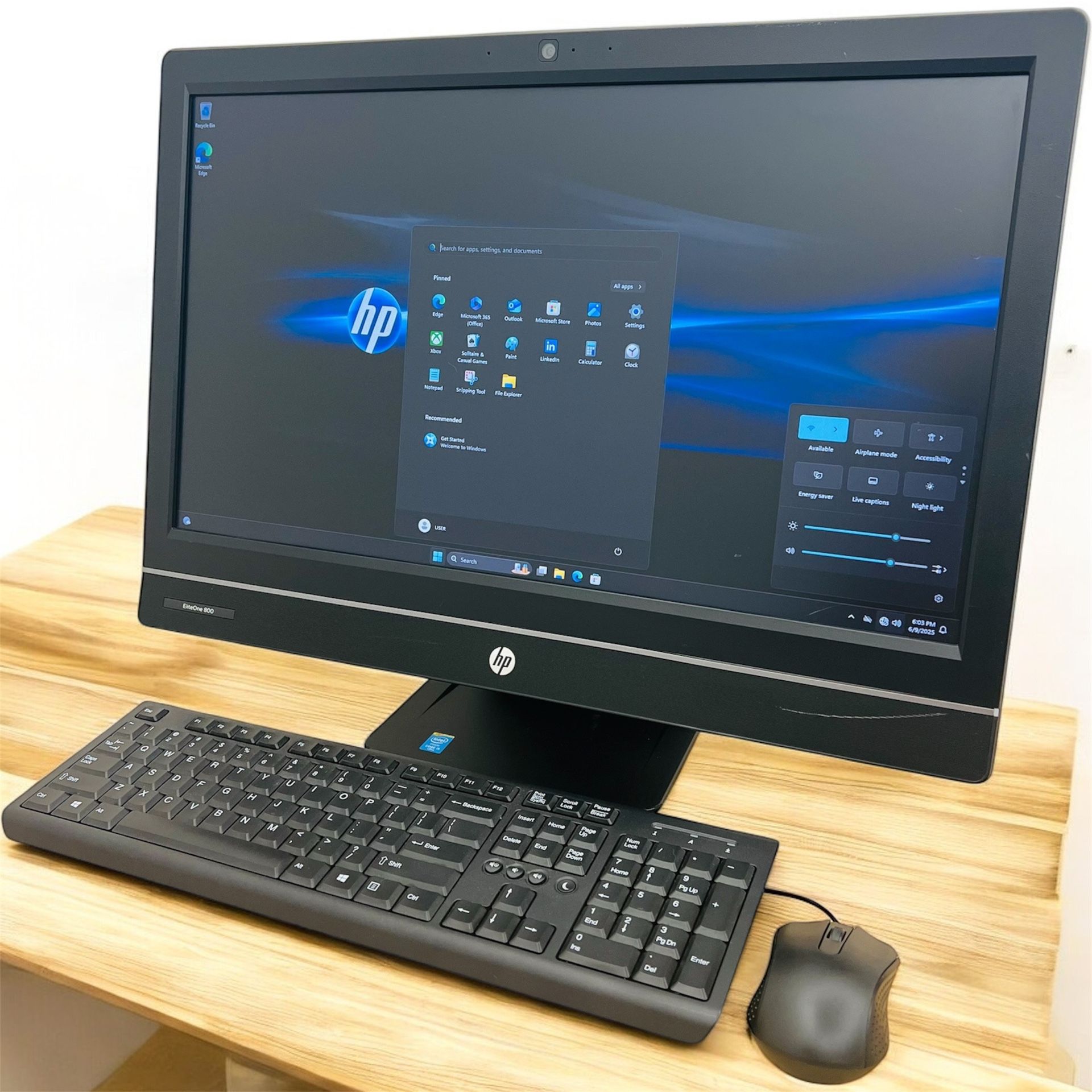 HP 23” i5 vPro Full HD PC AIO Desktop / Windows 11 Pro / Camera / WiFi / CD-DVD / USB 3.0 / Keyboard & mice