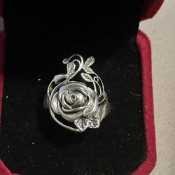 Sterling Silver Rose Ring 