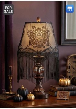 Gothic Skull & Lace Lampshade Cover