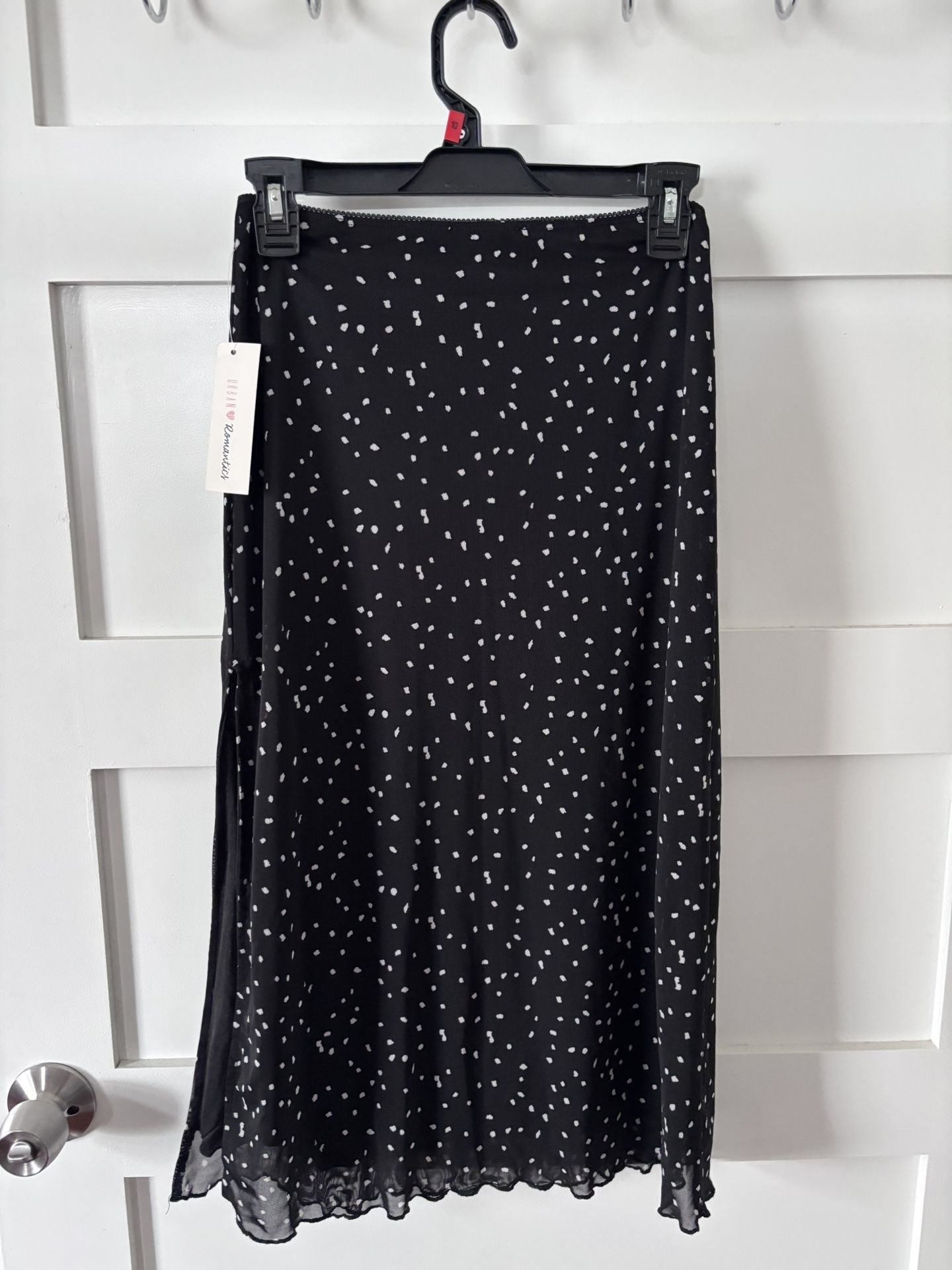 URBAN Romantics Black and White A-Line Midi Skirt
